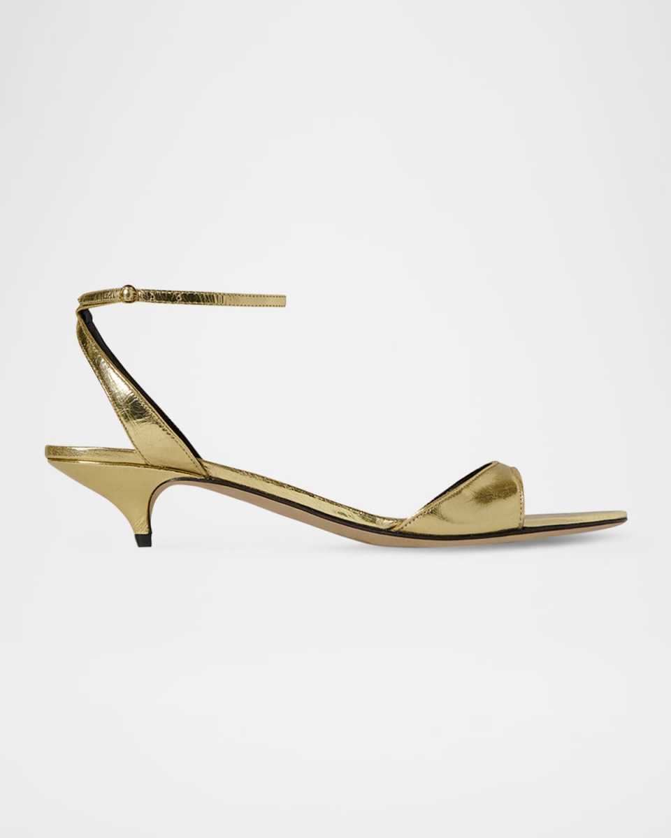 Vika Metallic Ankle-Strap Sandals